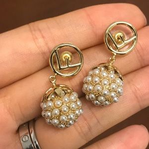 Fendi Golden Pearl Earrings